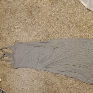 Black and white striped maxi dress